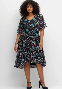 Chiffonkleid mit Blumendruck und Flügelärmeln<sheego by Joe Browns Best