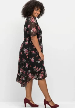 Chiffonkleid mit Blumendruck und Flügelärmeln<sheego by Joe Browns Discount