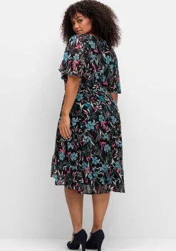 Chiffonkleid mit Blumendruck und Flügelärmeln<sheego by Joe Browns Best