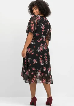 Chiffonkleid mit Blumendruck und Flügelärmeln<sheego by Joe Browns Discount
