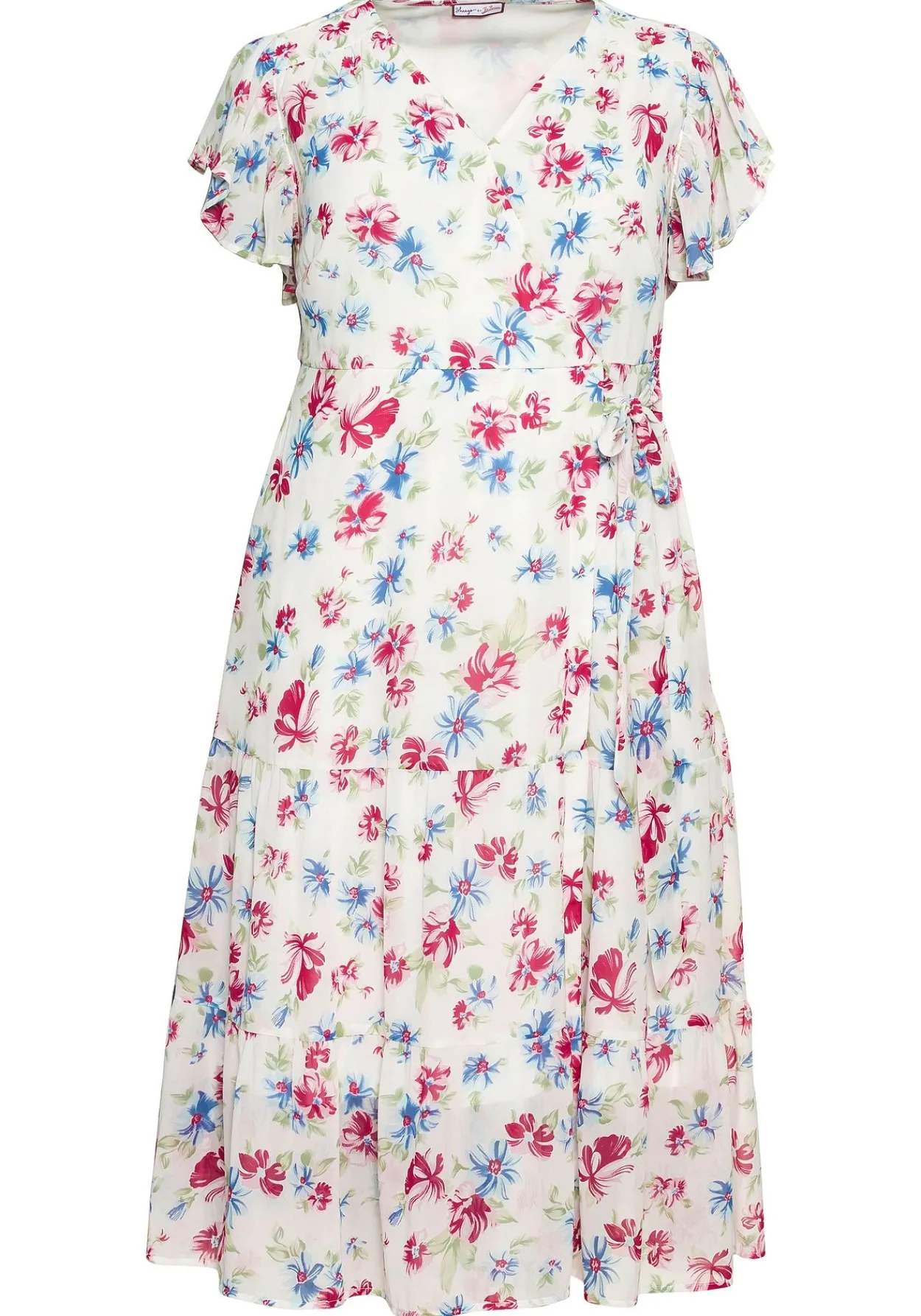 Chiffonkleid mit Blumendruck und Bindegürtel<sheego by Joe Browns Sale