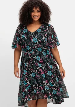 Chiffonkleid mit Blumendruck und Flügelärmeln<sheego by Joe Browns Best