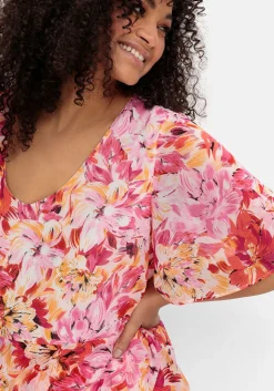 Chiffonkleid mit Blumendruck und Flügelärmeln<sheego by Joe Browns Clearance