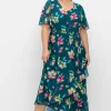 Chiffonkleid mit Blumenprint und Unterkleid<sheego Clearance