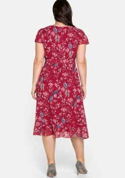 Chiffonkleid mit Blumenprint und Wasserfallkragen<sheego by Joe Browns Sale