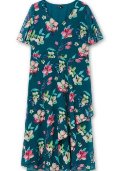 Chiffonkleid mit Blumenprint und Unterkleid<sheego Clearance