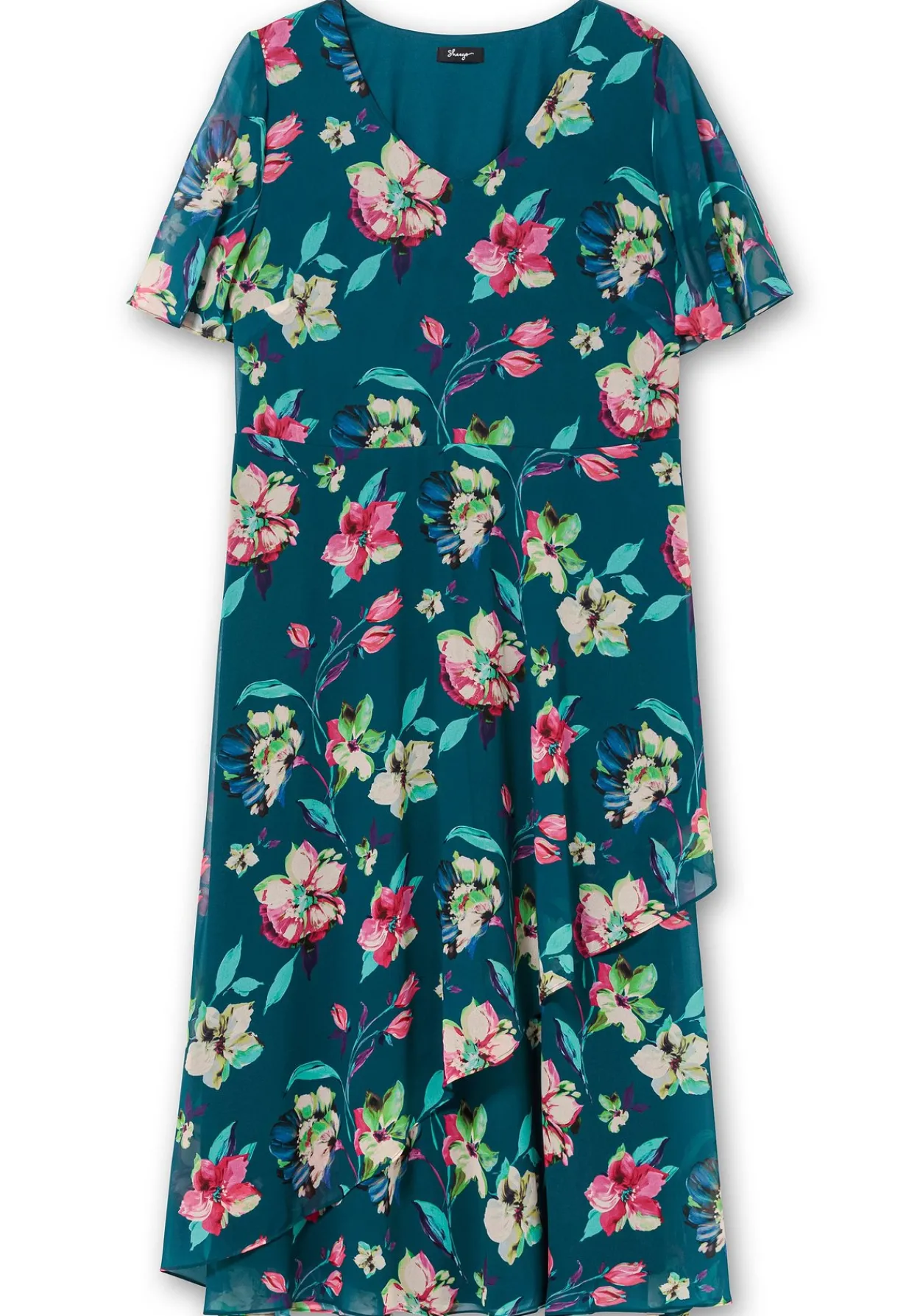 Chiffonkleid mit Blumenprint und Unterkleid<sheego Clearance