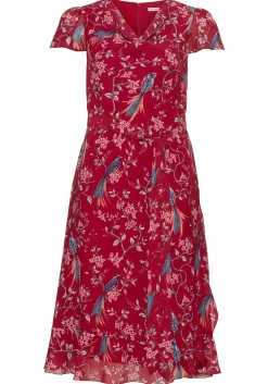 Chiffonkleid mit Blumenprint und Wasserfallkragen<sheego by Joe Browns Sale