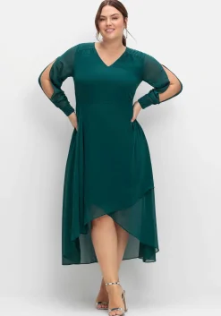 Chiffonkleid mit Cut-outs und Schmucksteinen<sheego Online