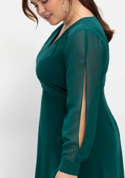 Chiffonkleid mit Cut-outs und Schmucksteinen<sheego Online