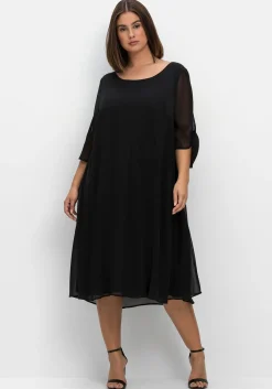 Chiffonkleid mit 3/4-Ärmeln, in Midilänge<sheego Outlet