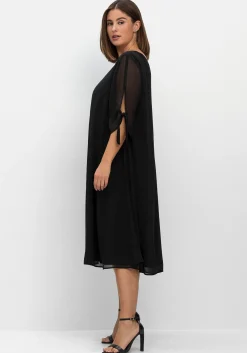 Chiffonkleid mit 3/4-Ärmeln, in Midilänge<sheego Outlet