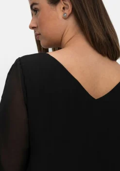 Chiffonkleid mit 3/4-Ärmeln, in Midilänge<sheego Outlet