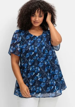 Chiffontunika im Lagenlook, mit Blütenprint<sheego Online