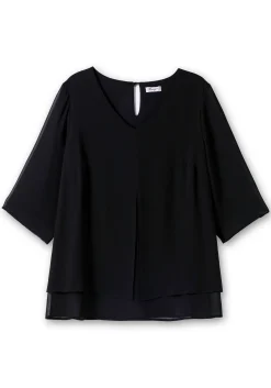 Chiffontunika in Layering-Optik, mit 3/4-Ärmeln<sheego Best
