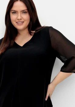 Chiffontunika in Layering-Optik, mit 3/4-Ärmeln<sheego Best