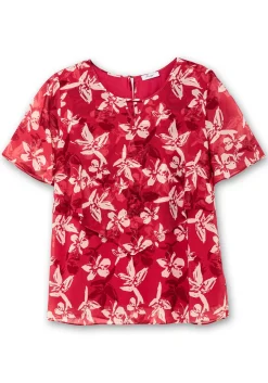 Chiffontunika mit Blütenprint und Flügelärmeln<sheego Hot
