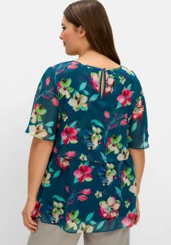 Chiffontunika mit Blumenprint, im Lagenlook<sheego New