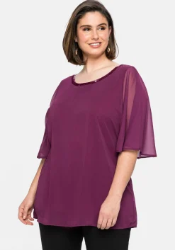 Chiffontunika mit Flügelärmeln und Innentop<sheego Fashion