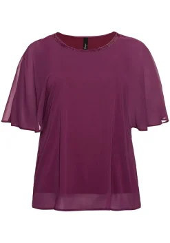 Chiffontunika mit Flügelärmeln und Innentop<sheego Fashion