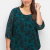 Chiffontunika mit gelegten Falten am Ausschnitt<sheego Fashion