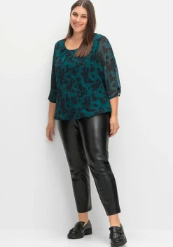 Chiffontunika mit gelegten Falten am Ausschnitt<sheego Fashion