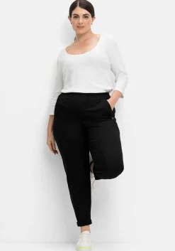 Chinohose mit Schlupfbund, aus weichem Twill<sheego Discount