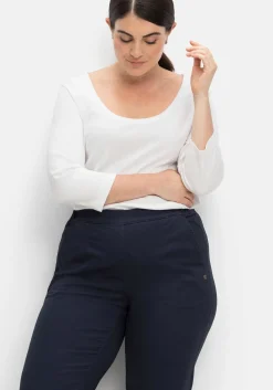 Chinohose mit Schlupfbund, aus weichem Twill<sheego Fashion