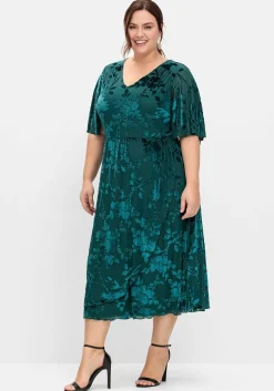 Cocktailkleid aus Mesh, mit Ausbrennermuster<sheego Outlet