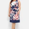 Cocktailkleid in A-Linie mit Blumendruck<sheego Clearance