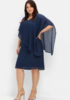 Cocktailkleid mit asymmetrischem Cape, aus Chiffon<sheego Outlet