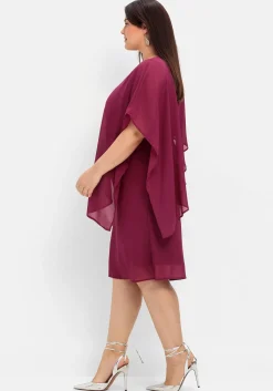 Cocktailkleid mit asymmetrischem Cape, aus Chiffon<sheego New