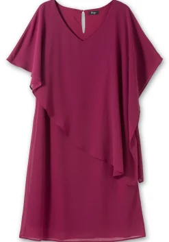 Cocktailkleid mit asymmetrischem Cape, aus Chiffon<sheego New