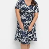 Cocktailkleid mit Blumenprint und Stoffgürtel<sheego Fashion