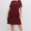 Cocktailkleid mit Spitzen-Einsatz, aus Chiffon<sheego Online