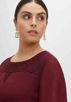 Cocktailkleid mit Spitzen-Einsatz, aus Chiffon<sheego Online