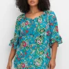 Crinkle-Tunika mit Paisleydruck und Rüschenärmeln<sheego by Joe Browns Online