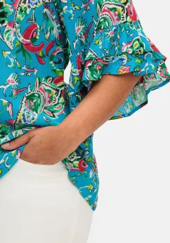 Crinkle-Tunika mit Paisleydruck und Rüschenärmeln<sheego by Joe Browns Online