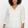 Crêpebluse mit Häkelspitze und Biesen<sheego by Joe Browns Clearance