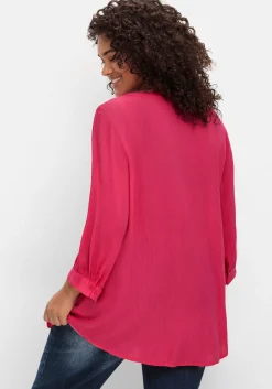Crêpebluse mit Häkelspitze und Biesen<sheego by Joe Browns Outlet
