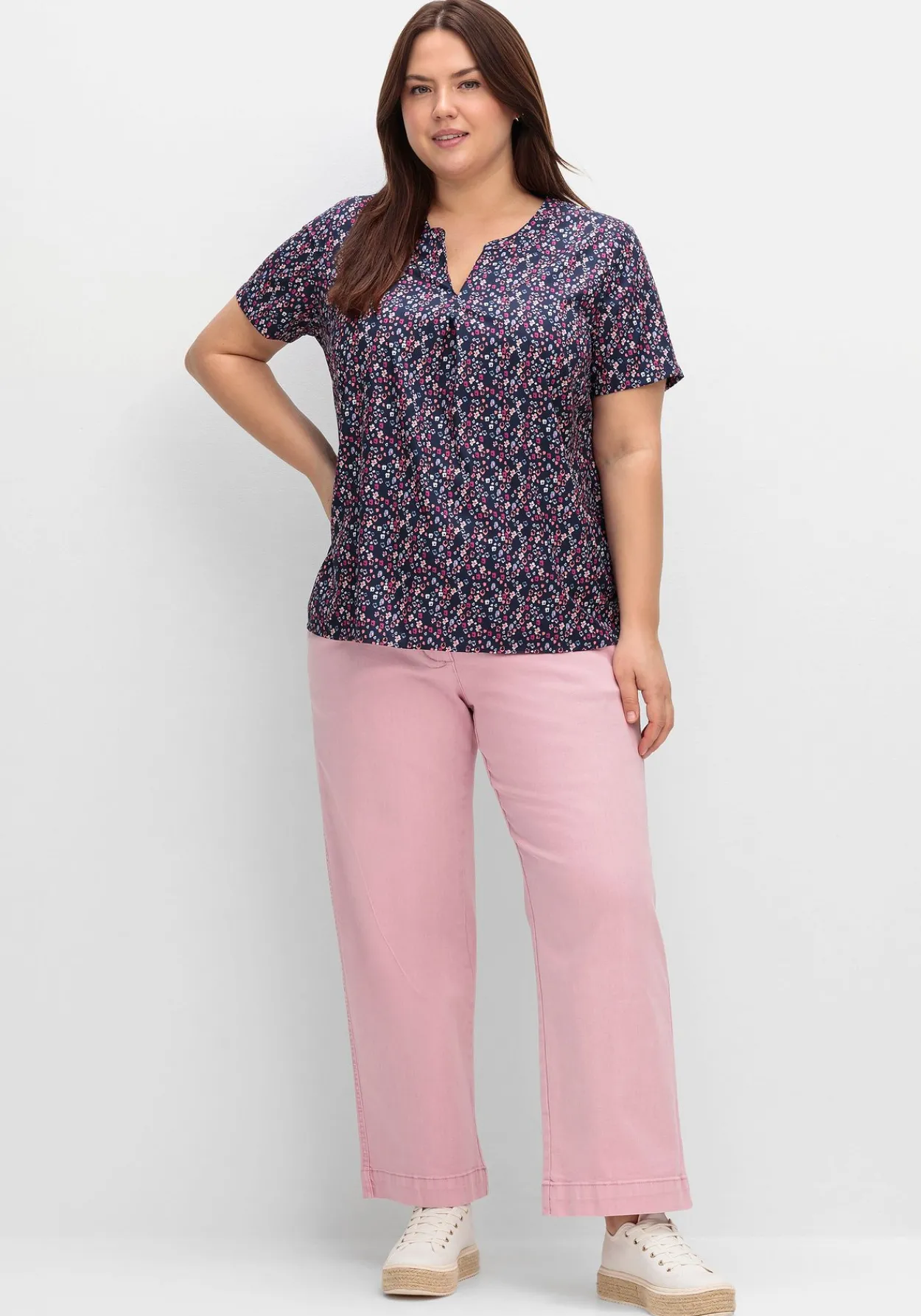 Culotte aus weichem Twill, in gewaschener Optik<sheego Outlet