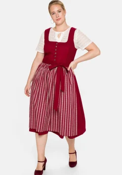Dirndl in Midilänge, mit Spitzenbluse und Schürze<sheego Outlet