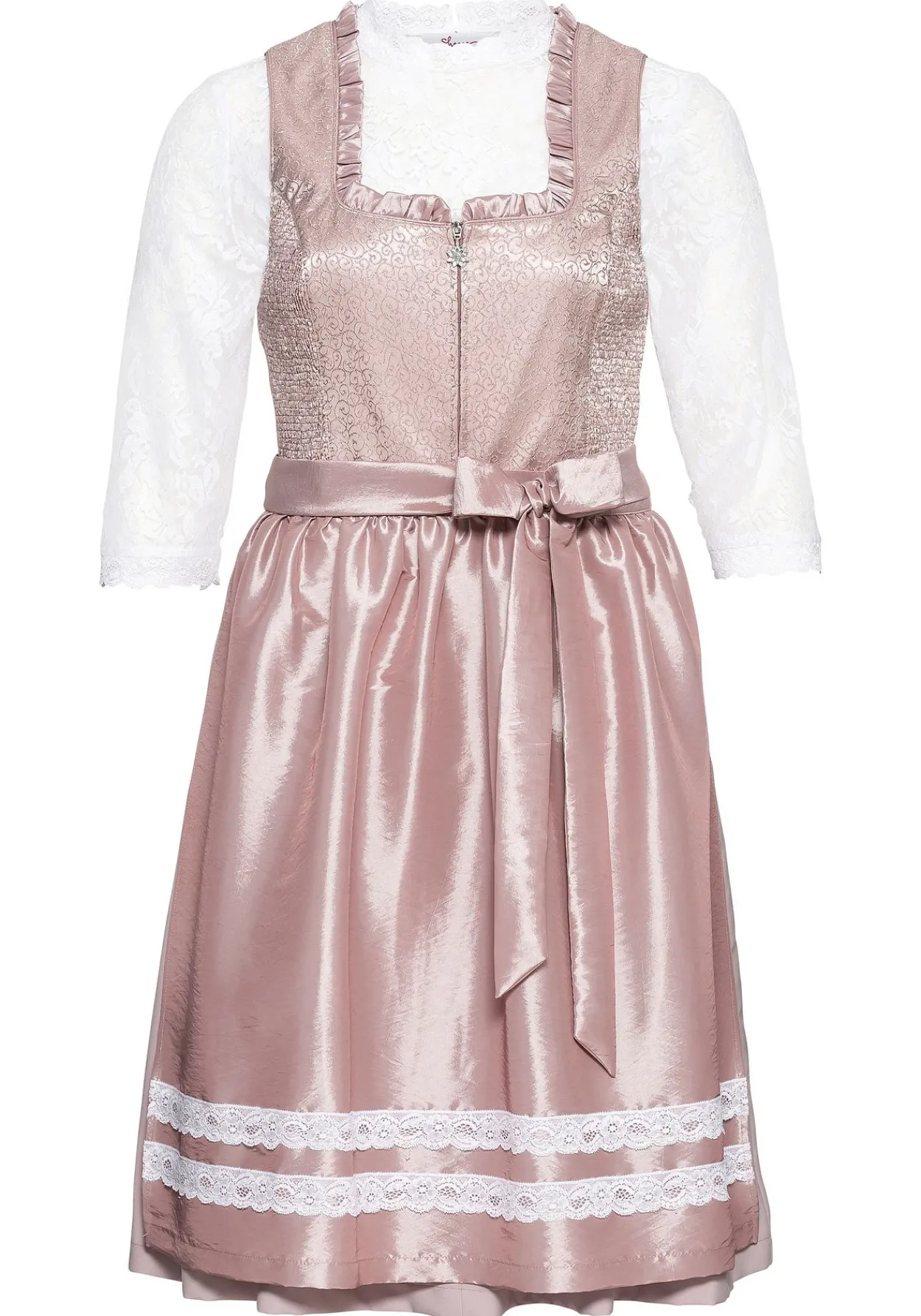 Dirndl 3-teilig mit Schürze und Spitzenbluse<sheego Hot
