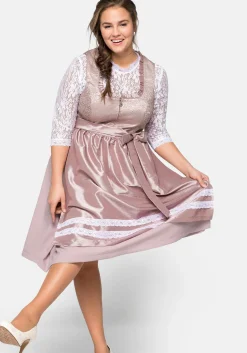 Dirndl 3-teilig mit Schürze und Spitzenbluse<sheego Hot