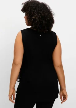 Doppellagiges Blusentop mit Chiffon<sheego Hot