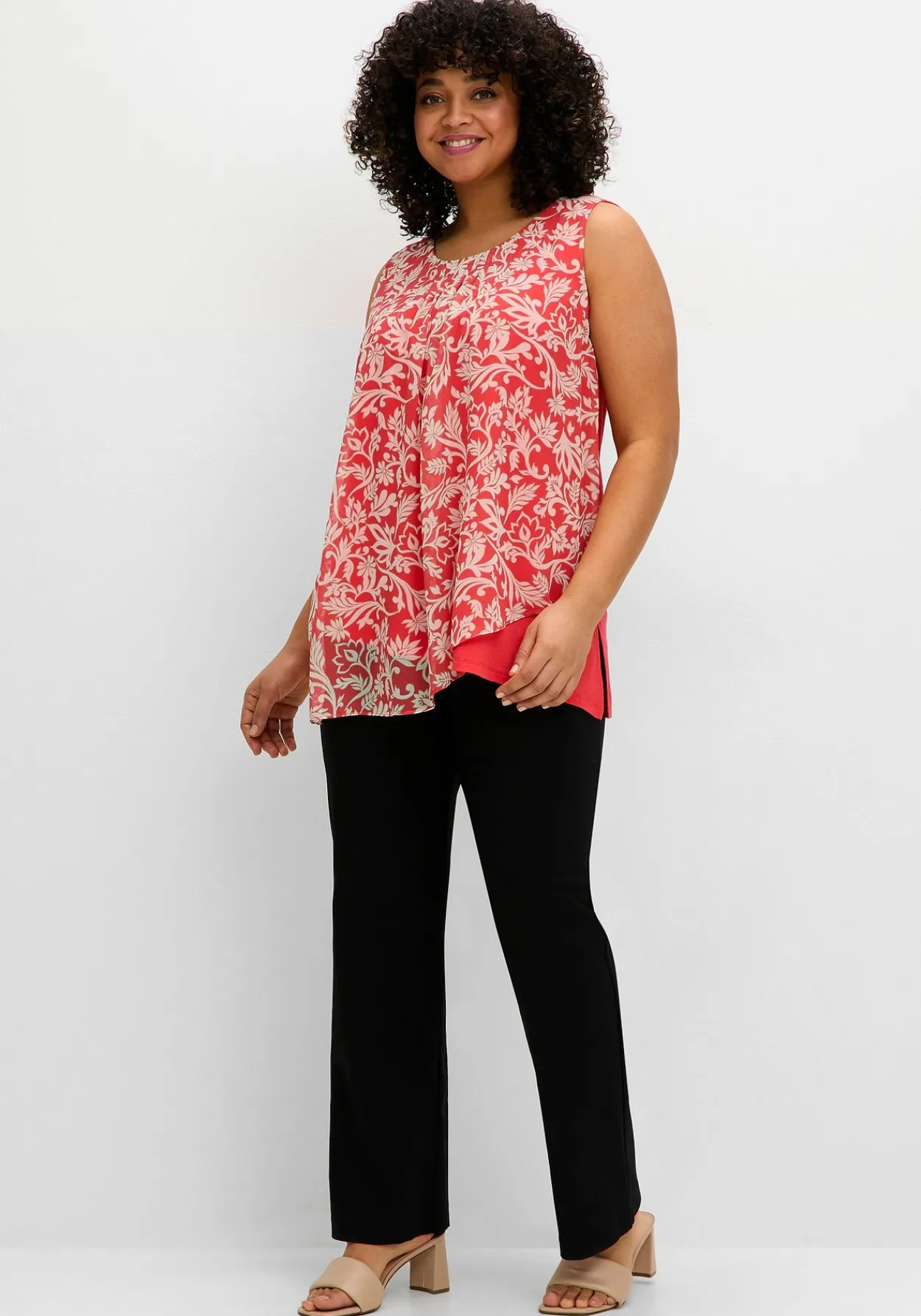 Doppellagiges Blusentop mit Chiffon<sheego Best