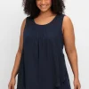 Doppellagiges Top aus Chiffon und Jersey<sheego Discount