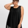 Doppellagiges Top aus Chiffon und Jersey<sheego Hot