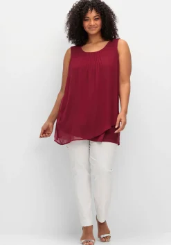 Doppellagiges Top aus Chiffon und Jersey<sheego Clearance
