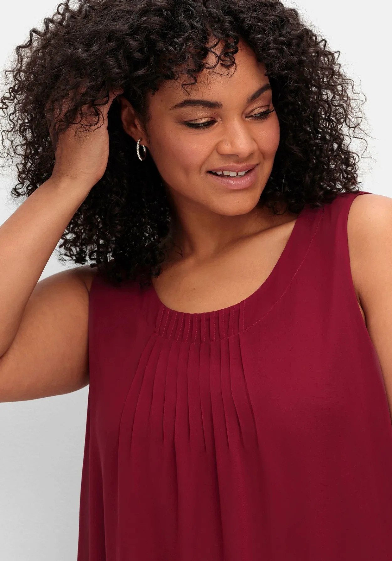 Doppellagiges Top aus Chiffon und Jersey<sheego Clearance